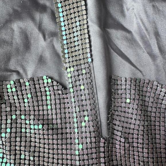 House Of Harlow 1960 Silver Chainmail Cowl Neck Tank Mini Dress size M - Picture 5 of 7